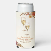 Rafraîchisseur Pour Canette Slim Baigneuse Florale Bohème de Mariée (Seltzer Recto)