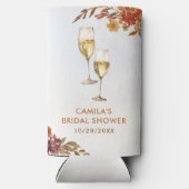 Rafraîchisseur Pour Canette Slim Baigneuse Florale Bohème de Mariée (Verso)