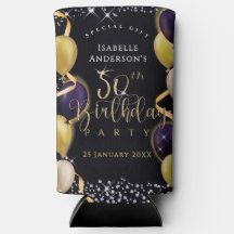 Ballons Pailletés 50e Anniversaire Noir