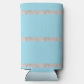 Rafraîchisseur Pour Canette Slim Bandes grises texturées et bleu (Verso)