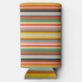 Rafraîchisseur Pour Canette Slim Bandes rétro horizontales colorées (Verso)