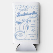 Rafraîchisseur Pour Canette Slim Beach Bachelorte Party Blue (Recto)