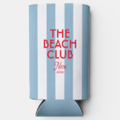 Rafraîchisseur Pour Canette Slim Beach Club French Red Blue Cabana Stripe (Recto)