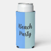 Rafraîchisseur Pour Canette Slim Beach Party, Blue Stripes (Seltzer Recto)