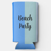 Rafraîchisseur Pour Canette Slim Beach Party, Blue Stripes (Verso)