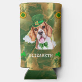 Rafraîchisseur Pour Canette Slim Beagle sur mesure Gold St. Patricks (Verso)