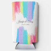 Rafraîchisseur Pour Canette Slim Beau Mariage arc-en-ciel personnalisé (Recto)