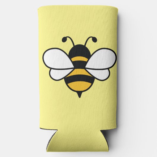 Rafraîchisseur Pour Canette Slim Bee Happy peut refroidir avec l'image Bee. Modifia (Verso)