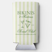 Rafraîchisseur Pour Canette Slim Bikinis et Martinis rayé vert (Verso)