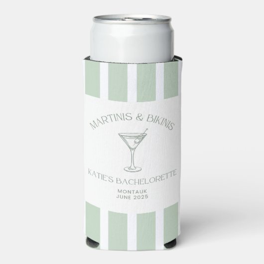 Rafraîchisseur Pour Canette Slim Bikinis & Martinis Bachelorette (Seltzer Recto)