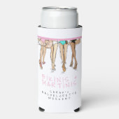 Rafraîchisseur Pour Canette Slim Bikinis & Martinis Bachelorette Party Nom du week- (Seltzer Recto)