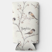 Rafraîchisseur Pour Canette Slim Birds in Tree Christmas (Recto)