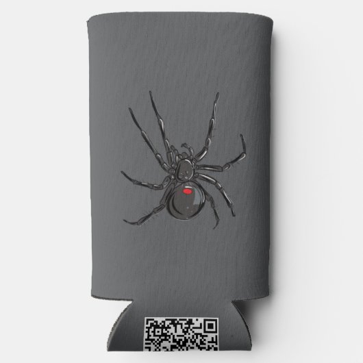 Rafraîchisseur Pour Canette Slim Black Widow Spider Dessin original (Verso)