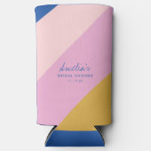 Rafraîchisseur Pour Canette Slim Bleu Jaune Fête des mariées personnalisée Jaune (Recto)