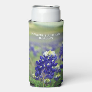 Rafraîchisseur Pour Canette Slim Bleus Bleuets Texas Fleurs Mariage Floral
