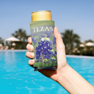 Rafraîchisseur Pour Canette Slim Bleus de bleuets Fleurs Texas texan Floral