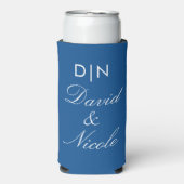 Rafraîchisseur Pour Canette Slim Blue Custom Text Can Cooler Personalized Sleeve (Seltzer Recto)