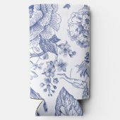 Rafraîchisseur Pour Canette Slim Blue Floral Chinoiserie Mariage initial Can Cooler (Verso)