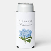 Rafraîchisseur Pour Canette Slim Blue Hydrangea Fête des mariées Party (Seltzer Recto)
