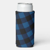 Rafraîchisseur Pour Canette Slim Blue Lumberjack Plaid (Seltzer Recto)