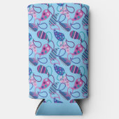 Rafraîchisseur Pour Canette Slim Blue Paisley (Recto)