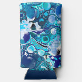 Rafraîchisseur Pour Canette Slim Blue Sea bulles Art Abstrait (Verso)