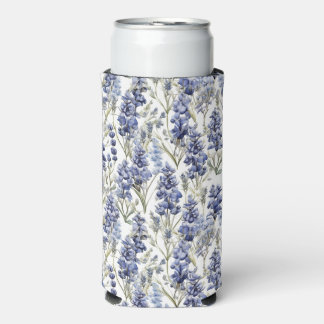 Rafraîchisseur Pour Canette Slim Bluebonnets Fleurs Bleu Aquarelle Fleurs sauvages