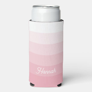Rafraîchisseur Pour Canette Slim Blush Rose Blanc Ombré Personnalisé Rayé