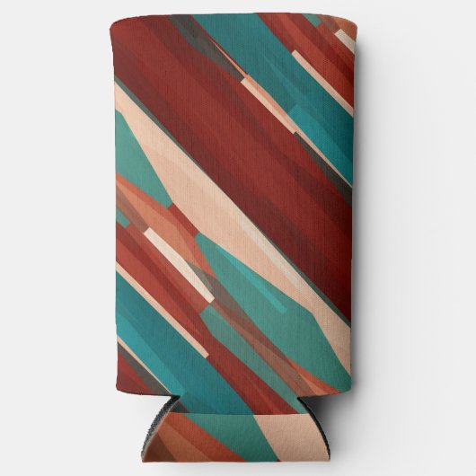 Rafraîchisseur Pour Canette Slim Bois et turquoise (Recto)