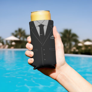 Rafraîchisseur Pour Canette Slim Boss de costume noir d'affaires peut refroidir vot