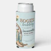 Rafraîchisseur Pour Canette Slim Botte Turquoise et Bubbly Rodeo de fille-poupée An (Seltzer Recto)