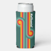 Rafraîchisseur Pour Canette Slim Boucle de bande verte avec nom (Seltzer Recto)