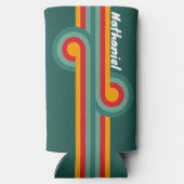 Rafraîchisseur Pour Canette Slim Boucle de bande verte avec nom (Verso)