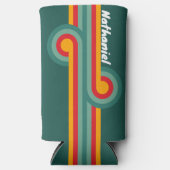 Rafraîchisseur Pour Canette Slim Boucle de bande verte avec nom (Recto)