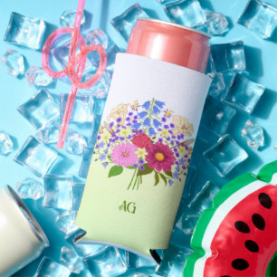 Rafraîchisseur Pour Canette Slim Bouquet de fleurs Jaune