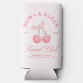 Rafraîchisseur Pour Canette Slim Bows & Baby Coquette Cerises Bachelorette (Verso)