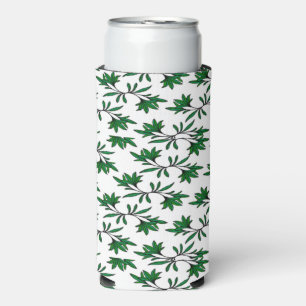 Rafraîchisseur Pour Canette Slim Branches vertes et spirales blanches