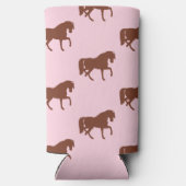 Rafraîchisseur Pour Canette Slim Brown silhouette de cheval sur rose (Verso)