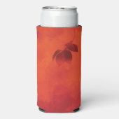 Rafraîchisseur Pour Canette Slim Brûlé Orange Persimmon Feuilles Abtract Automne (Seltzer Verso)