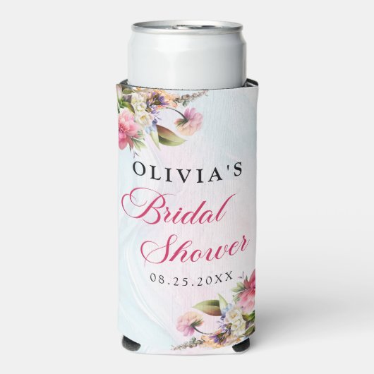 Rafraîchisseur Pour Canette Slim Brunch Floral Et Fête des mariées Bubbly (Seltzer Recto)