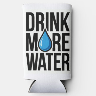 Rafraîchisseur Pour Canette Slim BUVEZ PLUS D'EAU with a blue drop icon