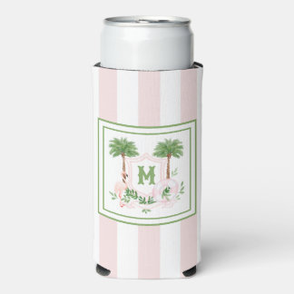 Rafraîchisseur Pour Canette Slim Cabana Stripes Palm Beach Monogram Crest