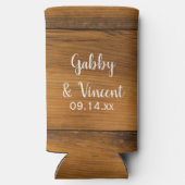 Rafraîchisseur Pour Canette Slim Cadeau de mariage western tournesol et fer à cheva (Verso)