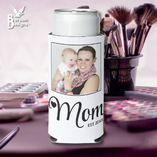 Rafraîchisseur Pour Canette Slim Cadeau de photo personnalisé pour mères Maman étab