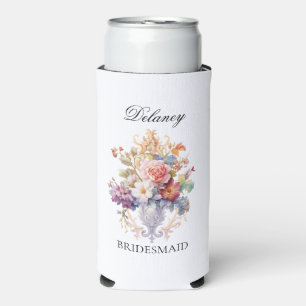 Rafraîchisseur Pour Canette Slim Cadeau de Proposition Demoiselle d'Honneur Fleurs