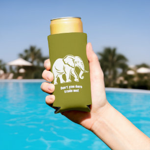 Rafraîchisseur Pour Canette Slim Cadeau Farfelu Eléphant Blanc