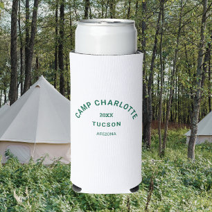 Rafraîchisseur Pour Canette Slim Camp Thème Bachelorette Forêt Green Crest