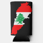 Rafraîchisseur Pour Canette Slim Carte du Liban avec drapeau (Verso)