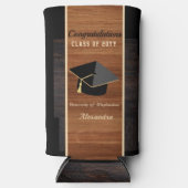 Rafraîchisseur Pour Canette Slim Casquette classique moderne Brown de grain de bois (Recto)