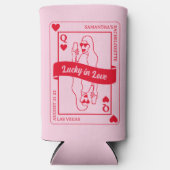 Rafraîchisseur Pour Canette Slim Chanceux en amour Rose et Rouge Bold Enterrement d (Recto)